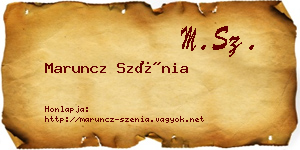 Maruncz Szénia névjegykártya
